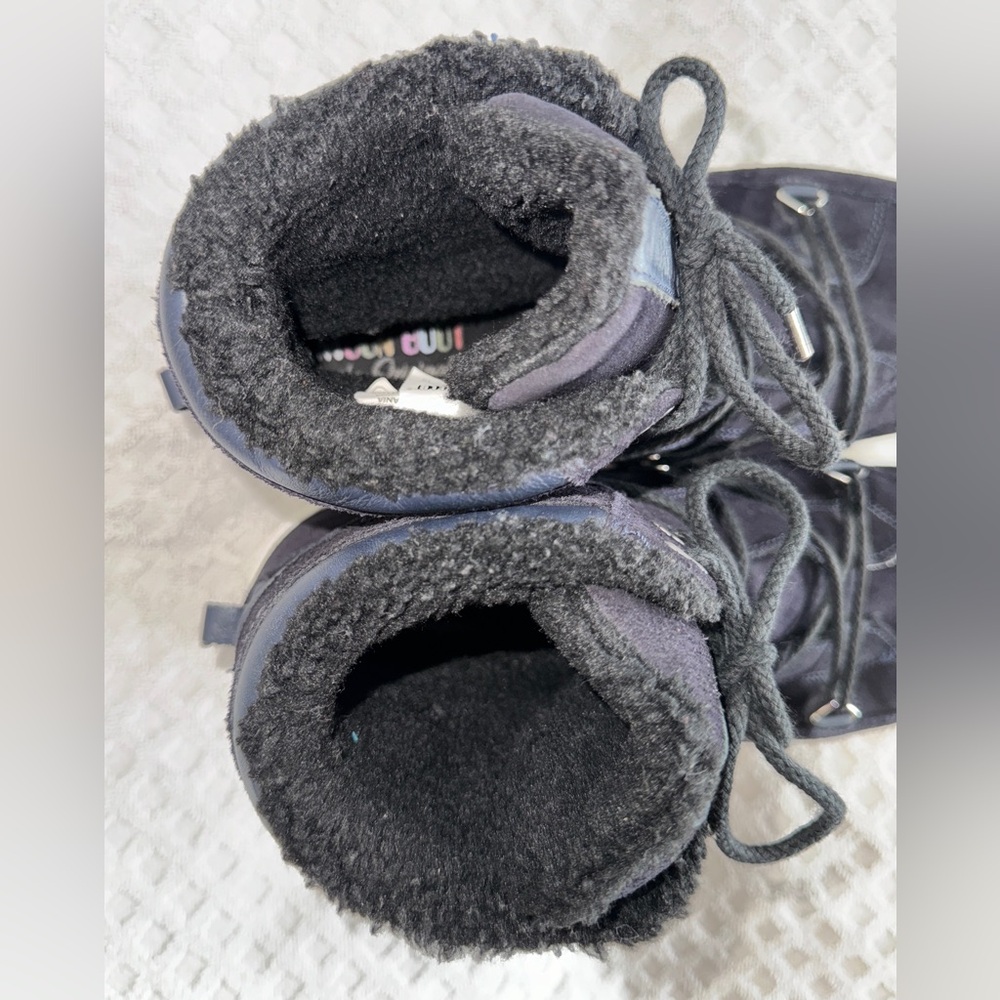 Tecnica Moon Boots Mercury High Paris Boot Black Suede Leather Faux Fur Size 10 - Picture 11 of 15